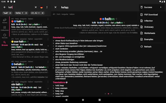 Verbs German Dictionary android App screenshot 0