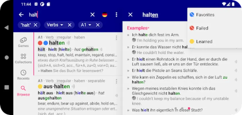 Verbs German Dictionary android App screenshot 3