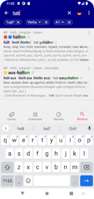 Verbs German Dictionary android App screenshot 8